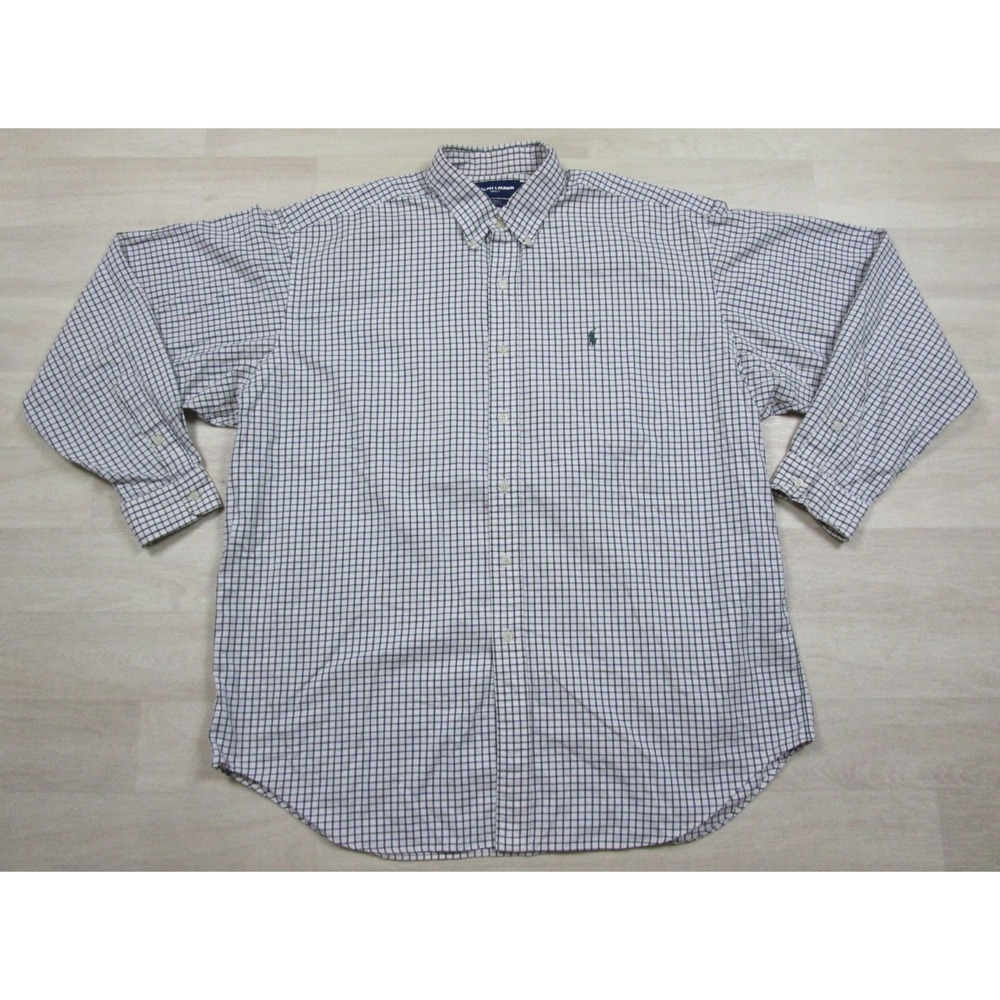 Vintage 90s Ralph Lauren Golf Tilden Button Down Shirt (XL) Tattersall Check